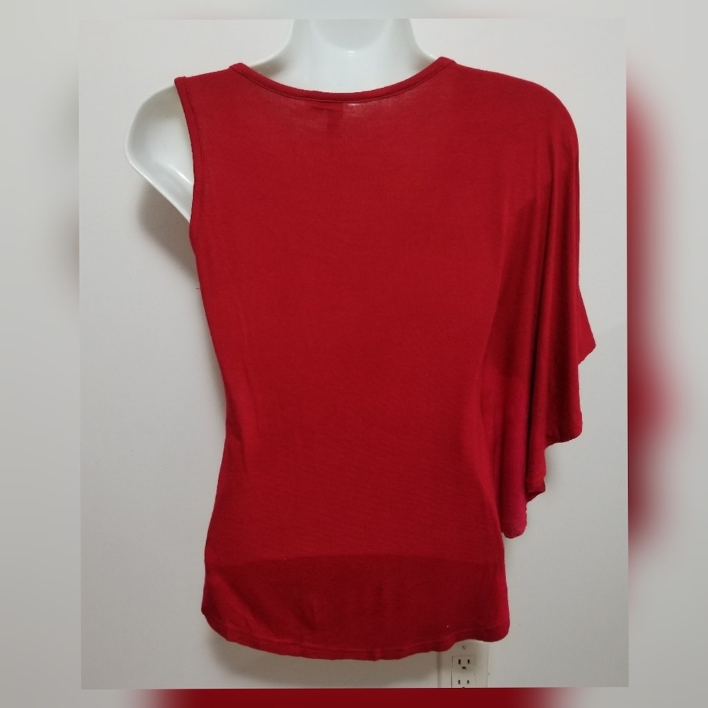 Absolute Angel red asymmetrical top - Picture 2 of 5
